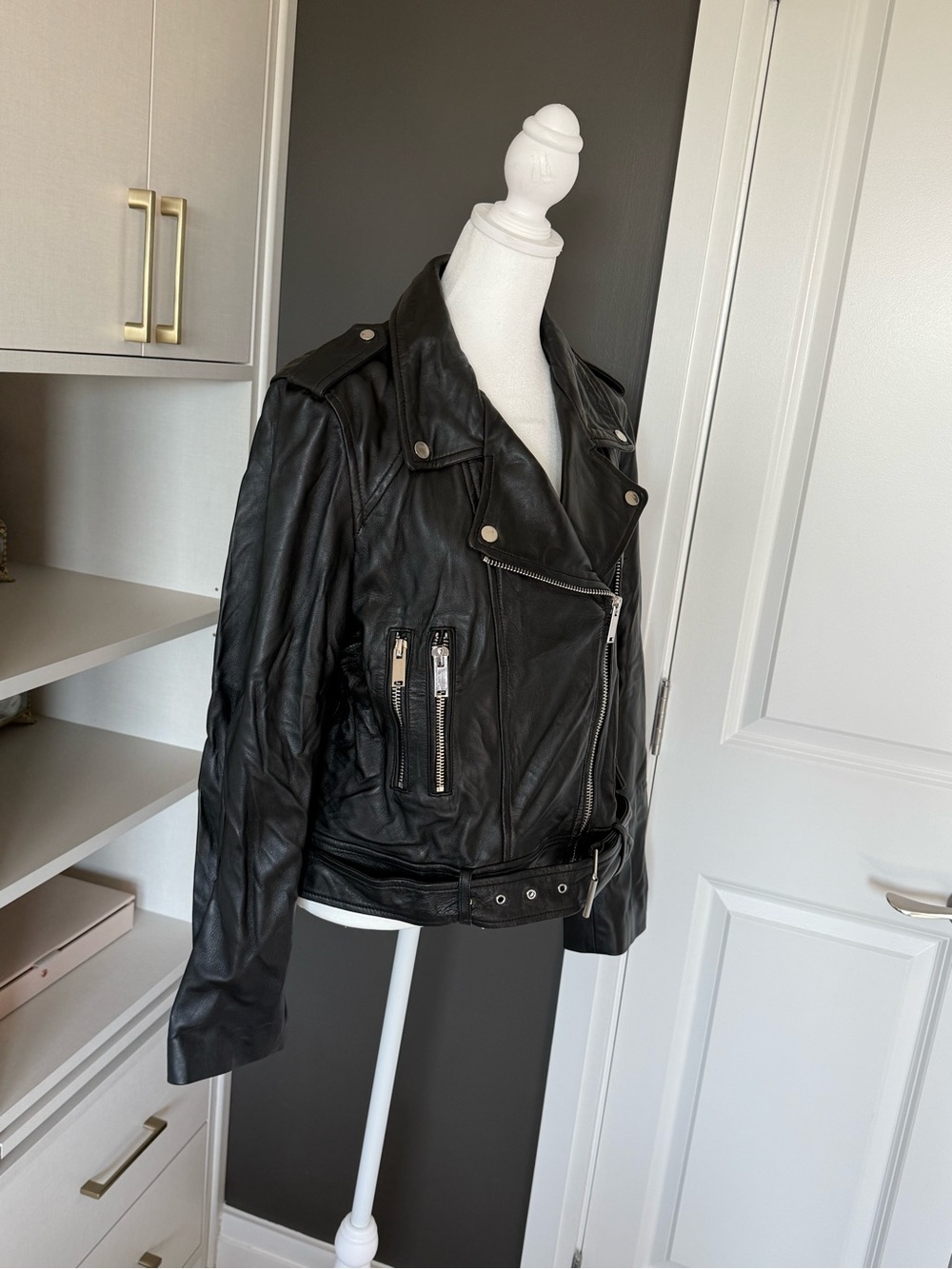 Zara Black Moto Faux Leather Biker Jacket - Picture 5 of 11